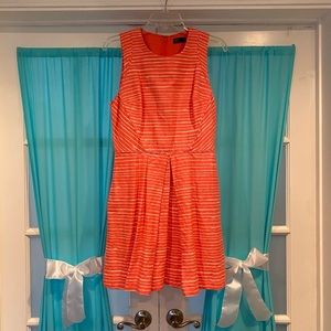 Coral Dress w/ White Stripes